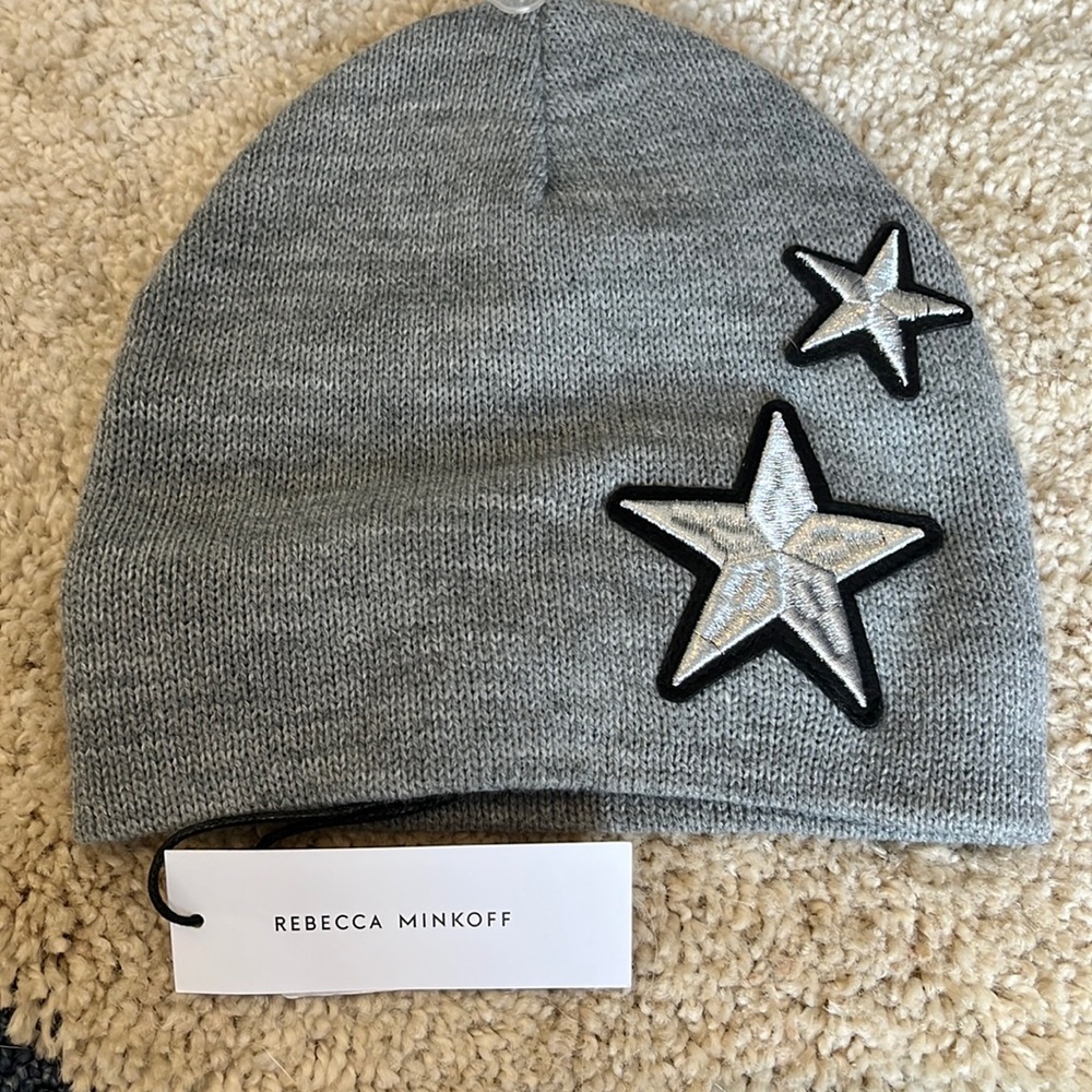 🍎 Rebecca Minkoff grey beanie NWT